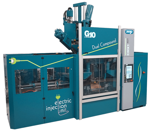 Multiinjection dual-compound multistation press for rubber molding